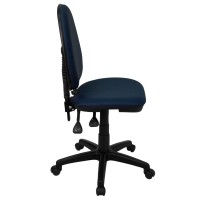 Flash Furniture Mid-Back Navy Blue Fabric Multifunction Swivel Ergonomic Task Office Chair With Adjustable Lumbar Support