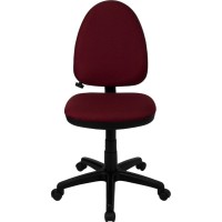 Flash Furniture Mid-Back Burgundy Fabric Multifunction Swivel Ergonomic Task Office Chair With Adjustable Lumbar Support