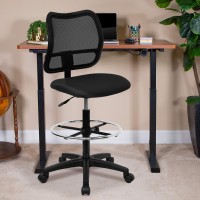 Flash Furniture Elaine Mid-Back Black Mesh Drafting Chair