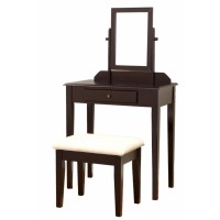 Frenchi Furniture Wood 3 Pc Vanity Set, Mahogany