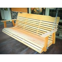 5 Foot Natural Cedar Porch Swing, Amish Crafted, Includes Chain & Springs