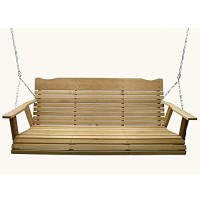 5 Foot Natural Cedar Porch Swing, Amish Crafted, Includes Chain & Springs