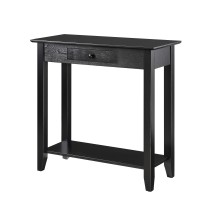 Convenience Concepts American Heritage 1Drawer Hall Table With Shelf Black