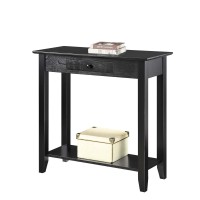 Convenience Concepts American Heritage 1Drawer Hall Table With Shelf Black