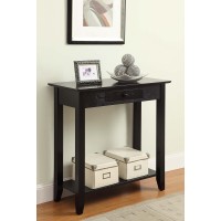 Convenience Concepts American Heritage 1Drawer Hall Table With Shelf Black