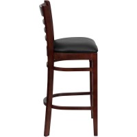 Flash Furniture Hercules Series Ladder Back Cherry Wood Restaurant Barstool