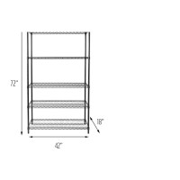 Honeycando Shf01440 5Tier Black Storage Shelves 800 Lbs