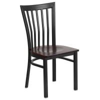 Flash Furniture Hercules Series Black School House Back Metal Restaurant Chair - Black Vinyl Seat