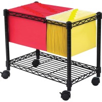 Safco Products 5201Bl Wire Mobile File Cart : Letter & Legal Hanging Folders, Steel Wire, Durable Black Powder Coat Finish, 4 Swivel Wheels For Easy Mobility