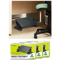 Aidata Fr002 Ergo Footrest, Black, Ergonomic Design To Reduce Muscle Strain And Fatigue, Sturdy High-Impact Plastic Construction, Adjustable Knobs For Different Angles From 0 - 35 Degrees