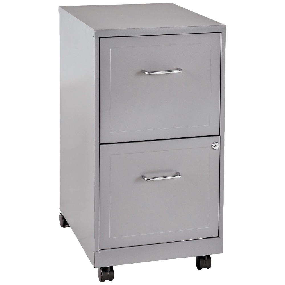 Lorell 16873 2-Drawer Mobile File Cabinet, 18-Inch Depth - Gray