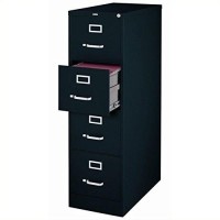 25 Deep Commercial 4 Drawer Letter Size High Side Vertical File Cabinet Color: Black