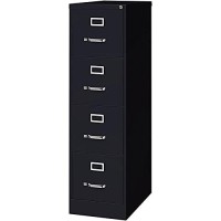 25 Deep Commercial 4 Drawer Letter Size High Side Vertical File Cabinet Color: Black