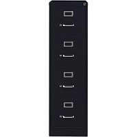 25 Deep Commercial 4 Drawer Letter Size High Side Vertical File Cabinet Color: Black