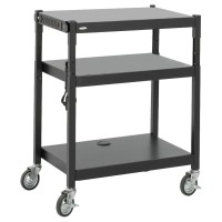 Safco Products 8932Bl Steel Adjustable Height Av Cart, Black