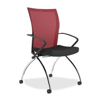 Valore TSH1 High Back Chair with Arms Fabric Red Seat Chrome Black Frame 23 x 24 x 365 Overall Dimension