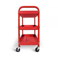 Luxor 3 Shelf Utility Cart Red