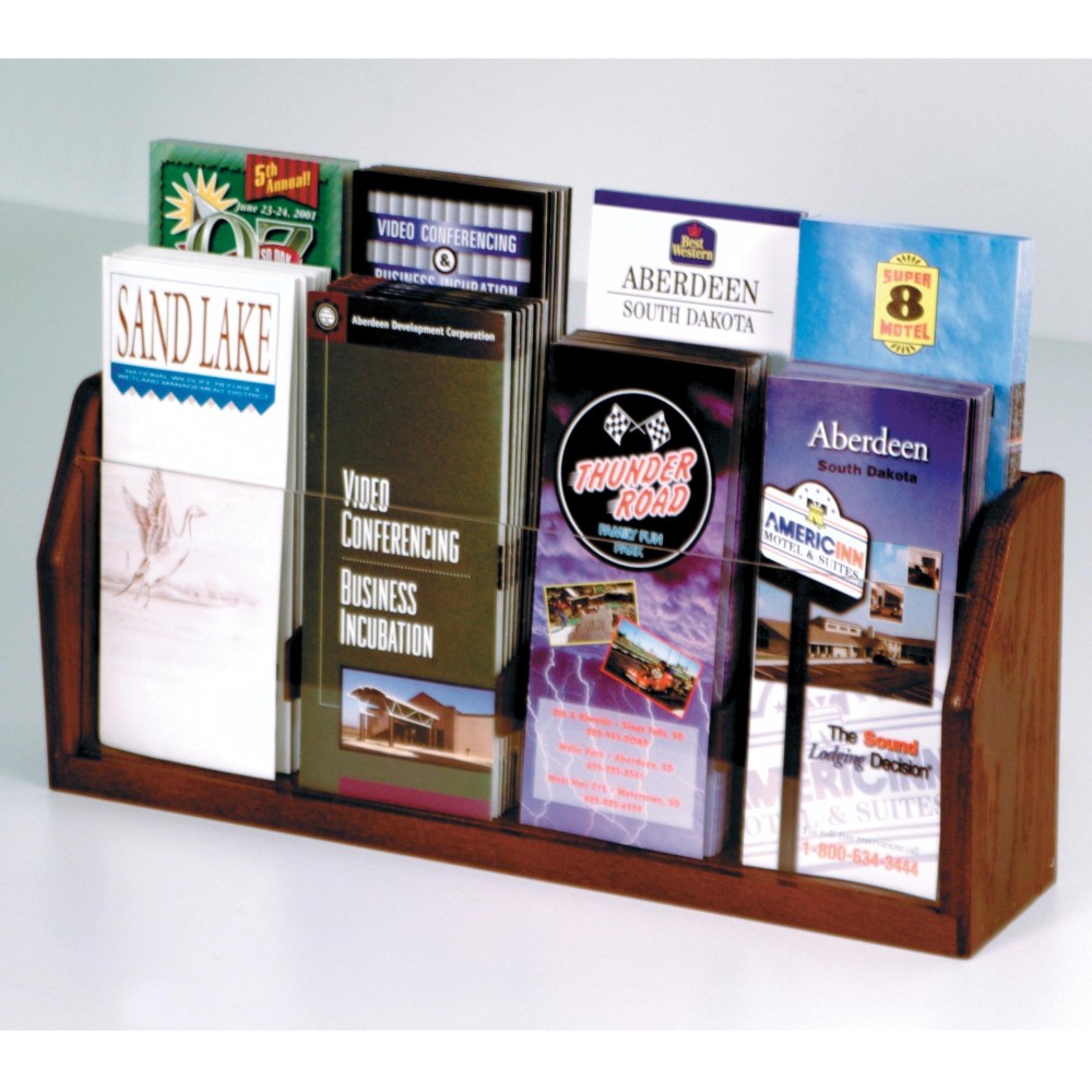 Wooden Mallet Countertop 8 Pocket Brochure Display Mahogany