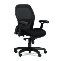 Mayline 3200 Mesh Back Task Chair,T-Pad Arms,Black