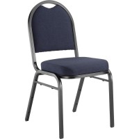 Nps 9200 Series Premium Fabric Upholstered Stack Chair, Midnight Blue Seat/ Black Sandtex Frame