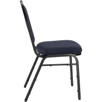 Nps 9200 Series Premium Fabric Upholstered Stack Chair, Midnight Blue Seat/ Black Sandtex Frame