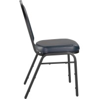 Nps 9200 Series Premium Vinyl Upholstered Stack Chair, Midnight Blue Seat/ Black Sandtex Frame