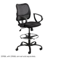 Safco Products Vue Mesh Extended-Height Chair 3395Bl With Ergonomic Mesh Back, Black, Cool Comfort And Adjustable Height, 250 Lbs Capacity