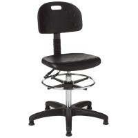 Safco Products 6912 Soft Tough Extended Height Deluxe Workbench Chair, Black