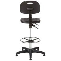 Safco Products 6912 Soft Tough Extended Height Deluxe Workbench Chair, Black