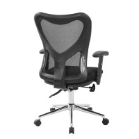 High Back Mesh Office Chair With Chrome Base. Color: Black