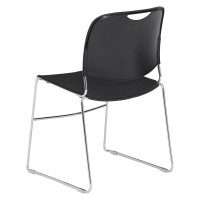 Nps 8500 Series Ultra-Compact Plastic Stack Chair, Black