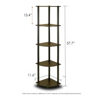 TurnNTube 5 Tier Corner Display Rack Multipurpose Shelving Unit EspressoBlack