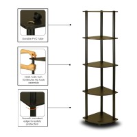 TurnNTube 5 Tier Corner Display Rack Multipurpose Shelving Unit EspressoBlack