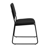 Hercules Series 500 Lb. Capacity High Density Black Vinyl Stacking Chair With Sled Base