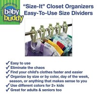 Size-It Closet Organizers By Baby Buddy - Baby Clothes Closet Dividers - Nursery Clothing Organization For Babies And Kids, Newborn Up To Size 8, Clothes Divider For Closet, Yellow, 5 Count