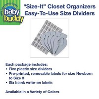 Size-It Closet Organizers By Baby Buddy - Baby Clothes Closet Dividers - Nursery Clothing Organization For Babies And Kids, Newborn Up To Size 8, Clothes Divider For Closet, Yellow, 5 Count