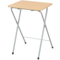 Yamazen Yst-5040H(Na/Sg) Mini Folding Side Table, Width 19.7 X Depth 18.9 X Height 27.6 Inches (50 X 48 X 70 Cm), High Type, Natural