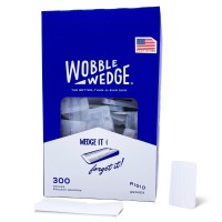 Wobble Wedges Rigid Plastic Shims, 300 Pack - Made In Usa - Multi-Purpose Shim Wedges For Home Improvement & Work - Plastic Wedge Furniture Levelers, Table & Toilet Shims, Leveling Feet - Translucent