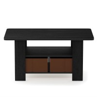 Furinno Coffee Table With Bins, Steam Beech/Black