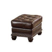 Acme Anondale Ottoman In Espresso Top Grain Leather Match & Cherry