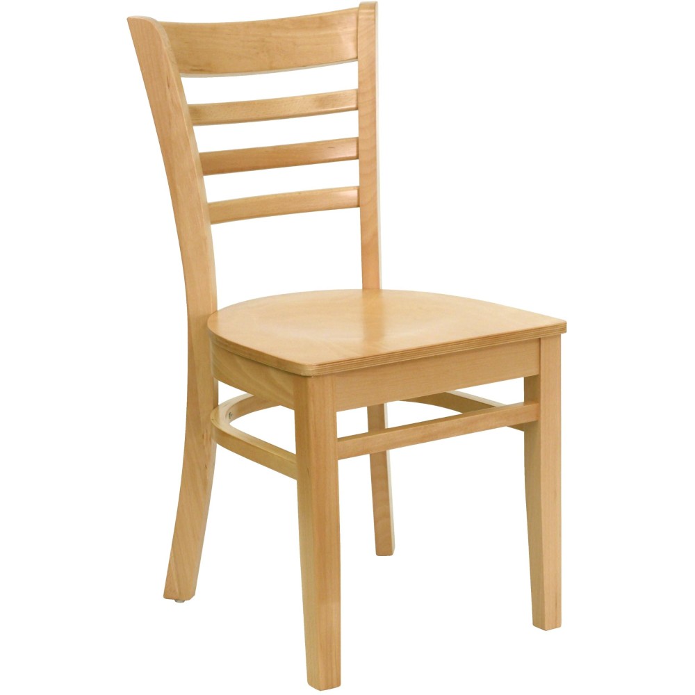 Flash Furniture Hercules Series Ladder Back Natural Wood Restaurant Chair