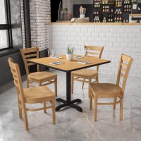 Flash Furniture Hercules Series Ladder Back Natural Wood Restaurant Chair