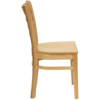 Flash Furniture Hercules Series Ladder Back Natural Wood Restaurant Chair