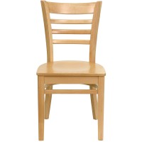 Flash Furniture Hercules Series Ladder Back Natural Wood Restaurant Chair