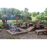 Outdoor Interiors Cd3111 Eucalyptus Adirondack Chair And Built In Ottoman