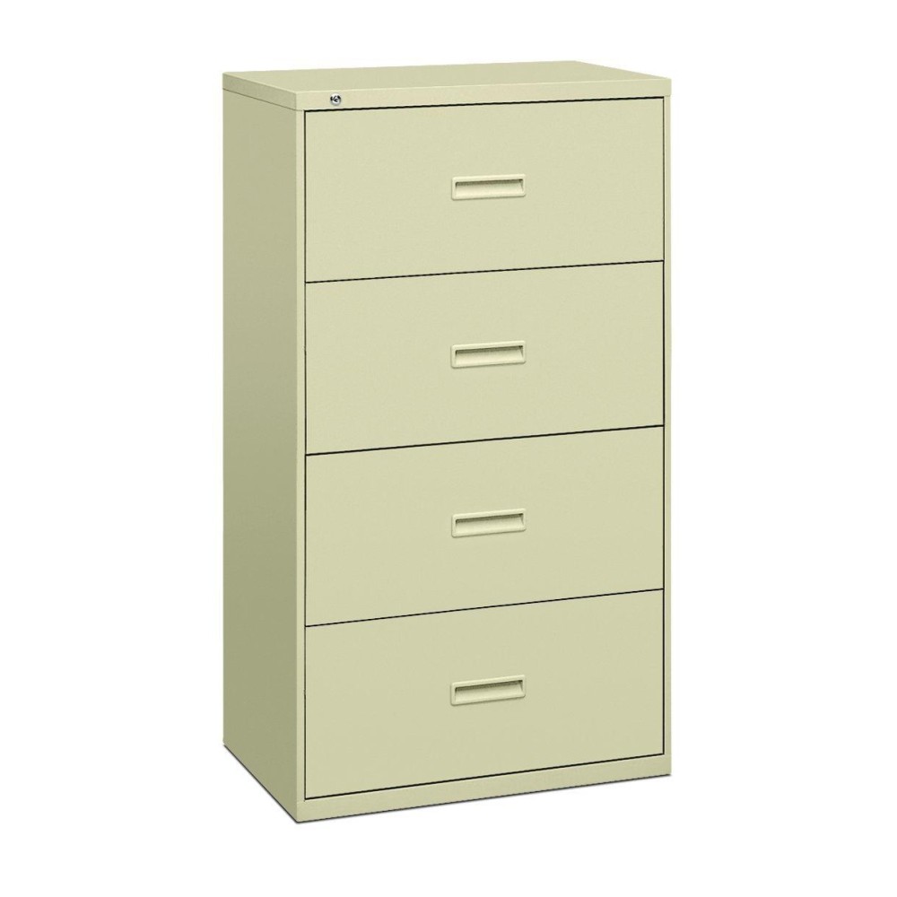 Hon Filing Cabinet - 400 Series Four-Drawer Lateral File Cabinet, 36W X 19-1/4D X 53-1/4H, Putty (434Ll)