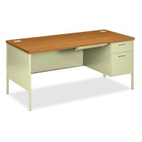 Hon Right Pedestal Desk, 66 By 30 By 29-1/2-Inch, Harvest/Putty