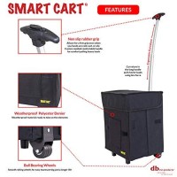 Dbest Products Smart Cart, Black Collapsible Rolling Utility Cart Basket Grocery Shopping Teacher Hobby Craft Art