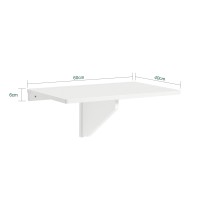 Haotian Fwt03-W, White Wall-Mounted Drop-Leaf Table, Folding Kitchen & Dining Table Desk, Home Office Table Desk Workstation, Computer Desk, Trestle Desk