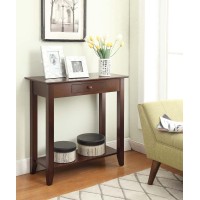 Convenience Concepts American Heritage 1 Drawer Hall Table With Shelf Espresso